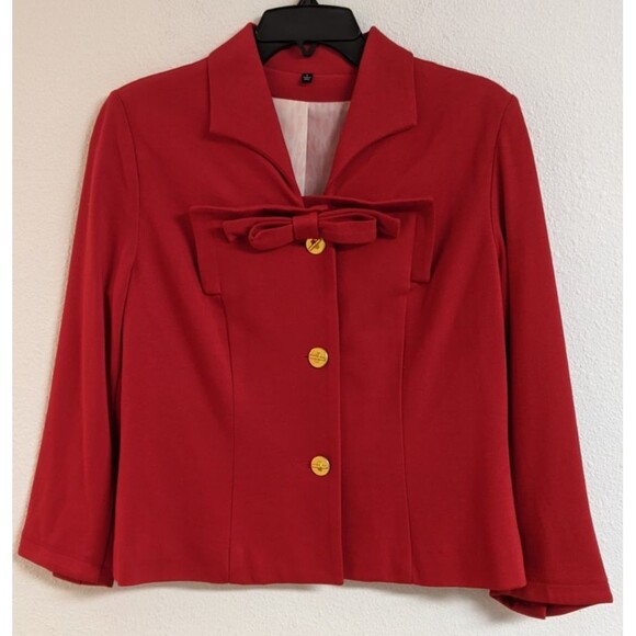 NEW~Women's Cabi #3035 BEAU JACKET Red Rayon Blend Love Carol Collection Size 6 - Picture 2 of 11